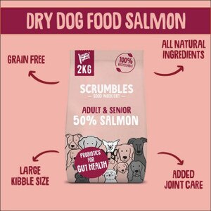 Scrumbles Adult & Senior Salmon Dry Dog Food - 2kg key features